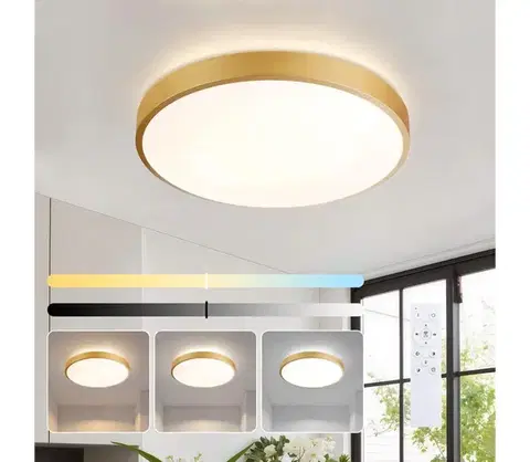 Svietidlá BRILAGI - Stmievateľné LED svietidlo GLASS POOL DOUBLE LED/48W/230V 40 cm zlaté + diaľkové ovládanie BRI742