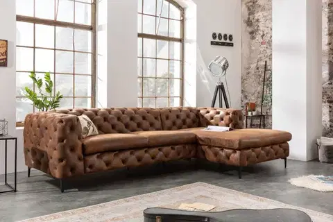 Sedacie súpravy Chesterfield rohová sedacia súprava ZETHOS Dekorhome