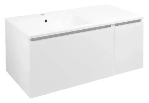 Kúpeľňový nábytok SAPHO - LOREA skrinka 100x46x51,5cm (70+30cm), ľavá, biela matná LE070-3131-L-01