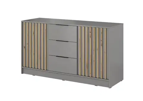 Komody ArtPS Komoda KELLY 3D | sivá