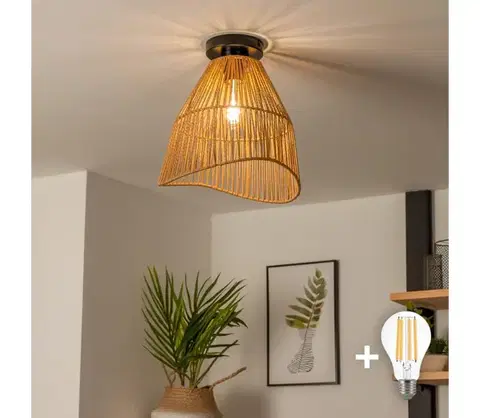 Svietidlá BRILAGI - LED Prisadený luster CERIA BOHO 1xE27/40W/230V pr. 30 cm hnedá BG3988+EG781101