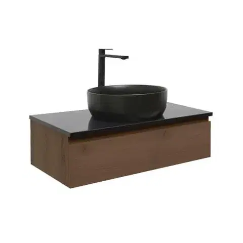 Kúpeľňový nábytok Kúpeľňová skrinka s umývadlom SAT B-Way 79x30x45 cm orech mat BWAY80NUTZUB BWAY80NUTZUB