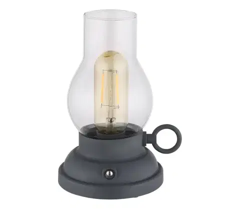 Lampy Globo 58016A - LED stmievateľná stolná lampa PETRO 1W/3,7V 1200 mAh antracit 58016A