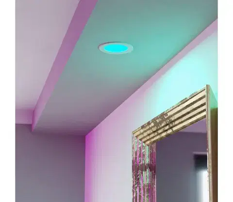 LED osvetlenie Eglo 901431-LED RGBW stropné kúpeľňové podhľadové svietidlo FUEVA-Z LED/5W/230V 12 cm IP44 biela 901431