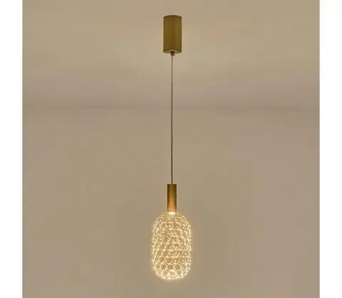 Svietidlá Eurolamp LED Luster na lanku PERFORATO LED/6,3W/230V 3000K zlatá pr. 13 cm 144-15067