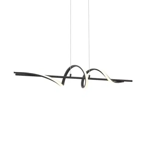 Závesné svietidlá Dizajnové závesné svietidlo čierne 110 cm vrátane LED 3-stupňové stmievateľné - Wokkel