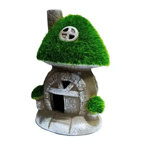 Záhradné slnečníky a doplnky Záhradná dekorácia Hríbový domček, 8,5 x 14 x 8,5 cm