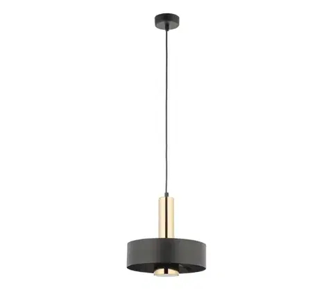 Svietidlá  Luster na lanku RIF LUX 1xGX53/12W/230V pr. 25 cm čierna/zlatá 40719