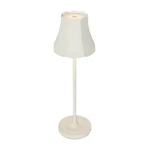 Lampy Retro stolná lampa nabíjateľná IP44 smotanová - Granny
