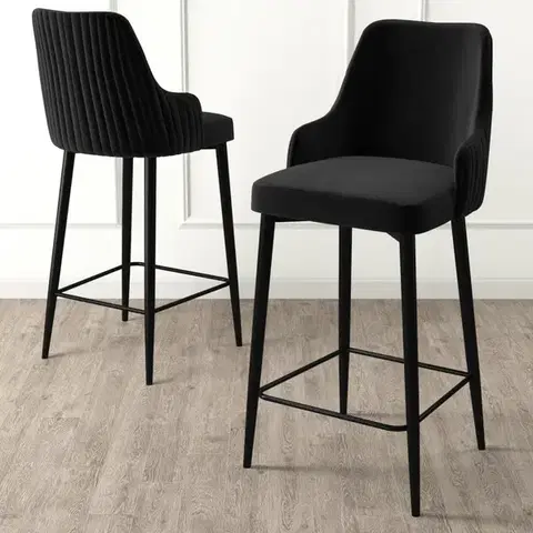 Barové stoličky Bar Stool Set (4 Pieces) Enox - Black