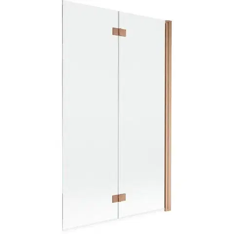 Sprchové dvere MEXEN - MIST vaňová zástena 110x150 cm 6mm 2-s, meď kartáčovaná, číra, pravá 8A9-110-002-65-00-P