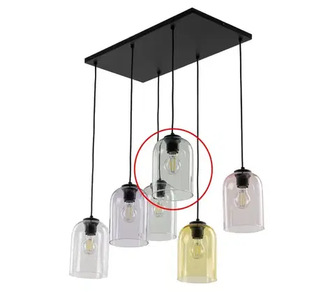 Lampy  Náhradné sklo pre luster E27, priemer 14 cm, dymovo zelené 5901780575427