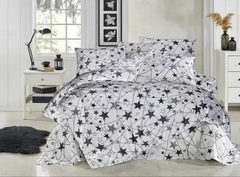 Obliečky Csillag fehér pamut ágyneműhuzat 200x140cm+90x70cm TiaHome - 1x Vankúš 90x70cm, 1x Paplón 140x200cm
