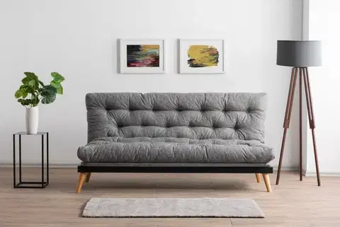 Pohovky a gauče Trojmiestna rozkladacia pohovka Saki - Light Grey