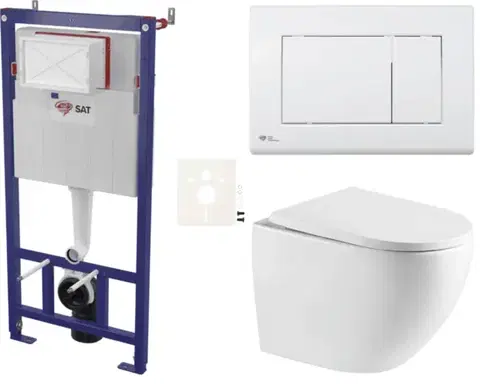Záchody Závěsný WC set do lehkých stěn / předstěnová SAT SIKOSSREX6720K SIKOSSREX6720K