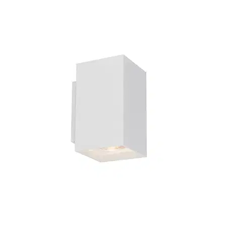 Nástenné osvetlenie Moderná nástenná lampa biela štvorcová 2-svetlo - Sandy
