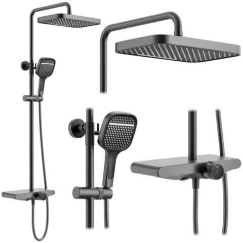 Kúpeľňové batérie REA REA - Sprchový set Bari Titanium REA-P0890