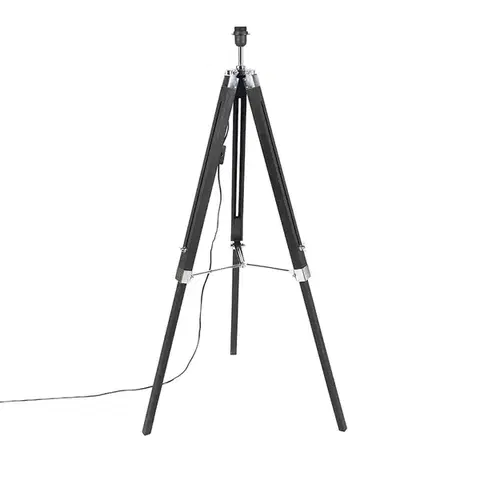 Stojace lampy Stojaca lampa čierna bez tienidla - Tripod
