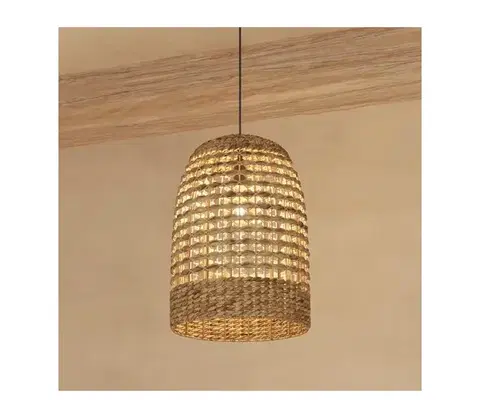 Svietidlá Atmosphera - Luster na lanku SAND 1xE27/40W/230V ratan/vodný hyacint 190639