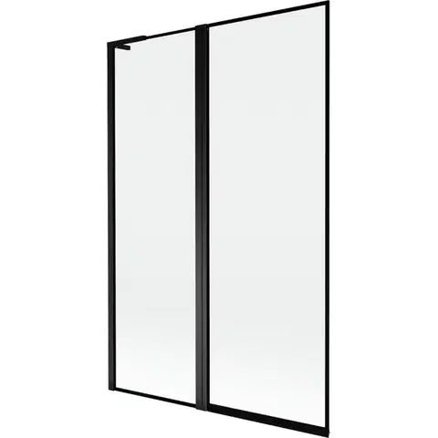 Sprchové dvere MEXEN/S - Mist L vaňová zástena 2-krídlová ľavá 120 x 150, čierna okraj, čierna 8A9L-120-011-70-70-L