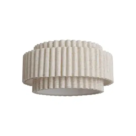 Tienidlo na lampu Japandi Lampshade in Beige Linen 35/35/18 - Scalloped