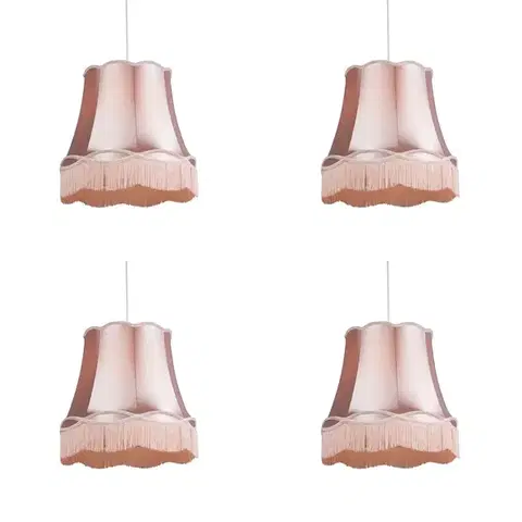 Závesné svietidlá Sada 4 retro závesných svietidiel ružová 45 cm - Granny