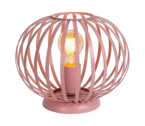 Lampy Lucide 78593/25/66 - Stolná lampa MERLINA 1xE27/40W/230V pr. 25,5 cm ružová 78593/25/66
