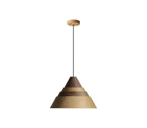 Svietidlá  Drevený luster na lanku 1xE27/60W/230V pr. 33 cm masív/dub/orech/kaučukovník WRE031