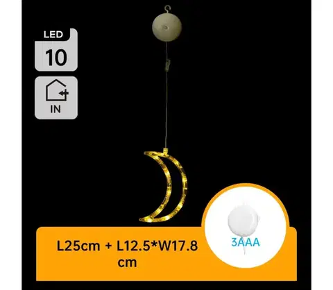 Vianočné dekorácie  B.V.  - LED Vianočná dekorácia LED/3xAAA mesiac 18,5cm B10303K5X
