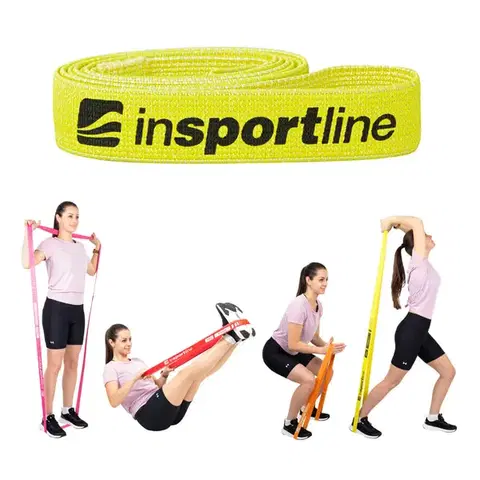Ostatné fitness náradie Posilňovacia guma inSPORTline Rand Medium fluo žltá