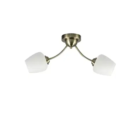 Svietidlá  Prisadený luster ZINA 2xE27/40W/230V mosadz/biela 32-22578