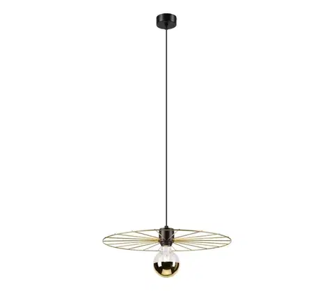 Svietidlá  Luster na lanku MONTANA 1xE27/15W/230V pr. 45 cm zlatá/čierna LM-1.265/450