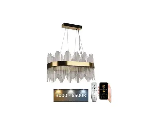 Svietidlá  LED Stmievateľný krištáľový luster na lanku LED/70W/230V + diaľkové ovládanie J6315/C