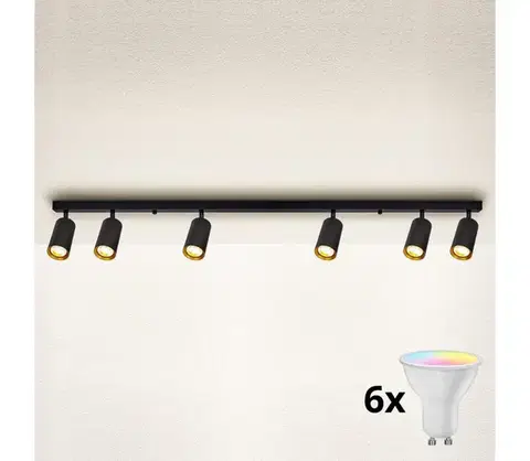 Svietidlá BRILAGI - LED Stmievateľné bodové svietidlo SELE 6xGU10/6,5W/230V čierna/zlatá BG0633+AI2320