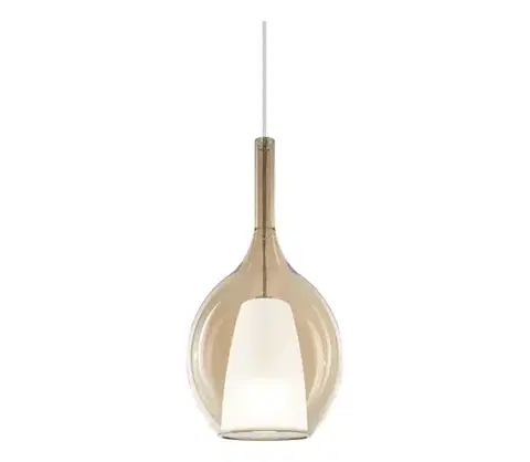 Svietidlá Ideal Lux - Závesný luster na lanku KALIQUE 1xE27/42W/230V pr. 18 cm dymovo-béžová 360003