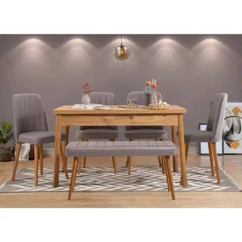 Jedálenský sety 4+1 Set stola a stoličiek (6 kusov) Costa Atlantic Grey