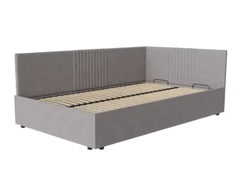Postele Dolmar Posteľ s výklopným roštom ELEN | sivá 120 x 200 cm