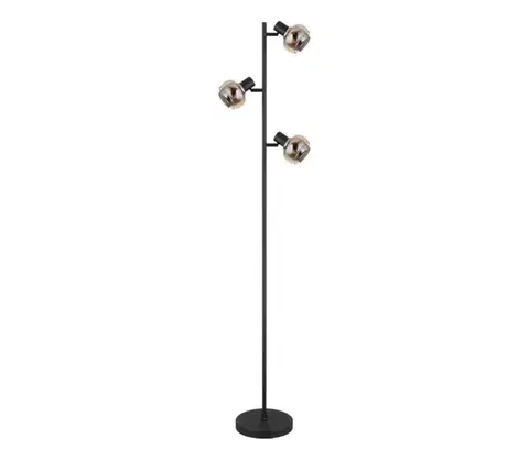 Lampy Globo 54309SB - Stojacia lampa TOKKI 3xE14/40W/230V čierna 54309SB