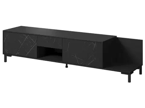TV stolíky CAMA MEBLE Marmo 2D1S1K tv stolík čierna