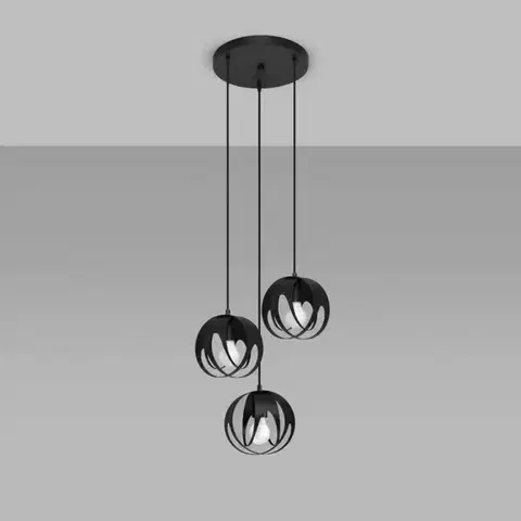 Lampy do obývačky Luster Tulos 3P A-1088 čierna