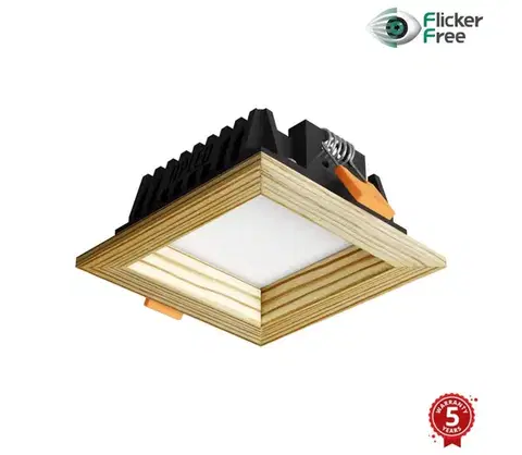 Svietidlá APLED - LED Podhľadové SQUARE WOODLINE LED/3W/230V 4000K 9x9 cm borovica masív 21289