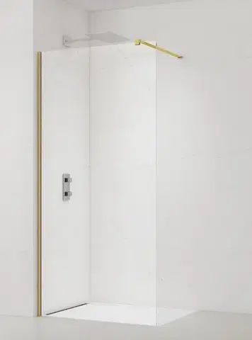 Sprchové dvere Sprchová zástena Walk-in 140 cm SAT vo farbe profilu zlatá lesk SATBWI140PRZ SATBWI140PRZ