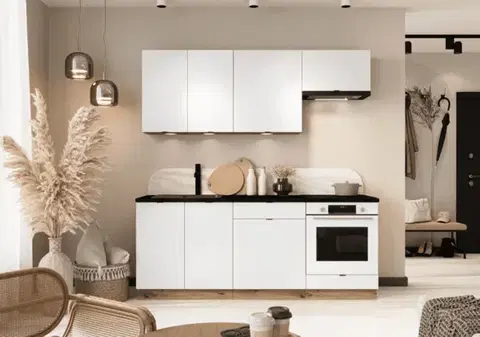 Kompletné kuchynské zostavy Artstolk Kuchynská linka GIANNA C | dub artisan/biela 200 cm