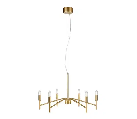 Svietidlá Markslöjd 108210 - Luster na lanku MONARCH 6xE14/18W/230V zlatá 108210