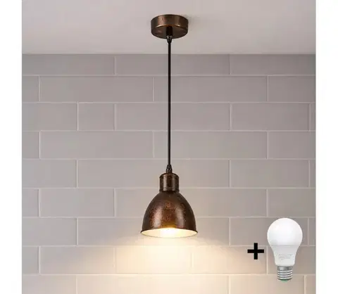 Svietidlá BRILAGI - LED luster na lanku RIDDY 1xE27/60W/230V medená/patina 8590828027805