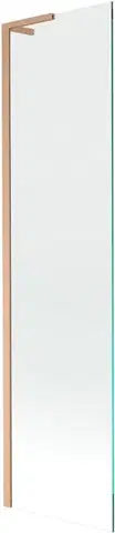Sprchové dvere MEXEN/S - Next L vaňová zástena FIX 80 x 150, transparent, meď kartáčovaný 895-080-000-03-00-65