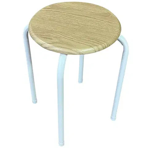 Stolčeky a hokerlíky Taburetka DR-N-657 Axel 10895 biela/prírodná