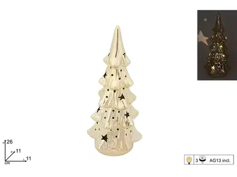 Vianočné stromčeky MAKRO - Stromček vianočný LED 26 cm zlatý
