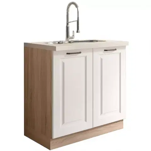 Kuchynské skrinky stojace Kuchynská skrinka Smart 12D Sonoma/biely Mat