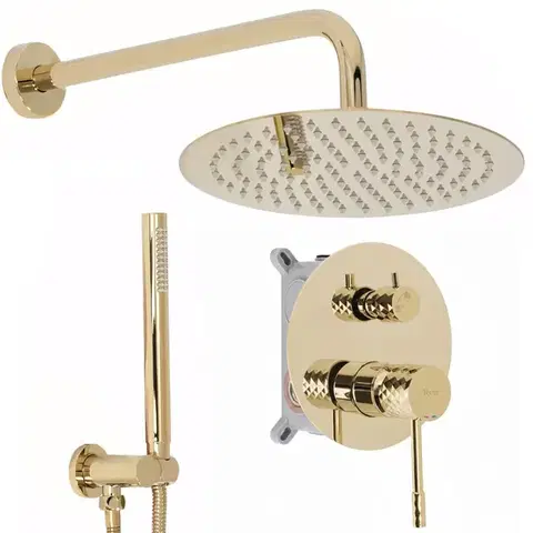 Sprchy a sprchové panely REA - Podomietková sprchová sada Lungo Diamond Gold+ BOX REA-P6964